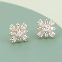 Kushal's Fashion Jewellery White Gold Polished Zircon Earring for Women-picture-25