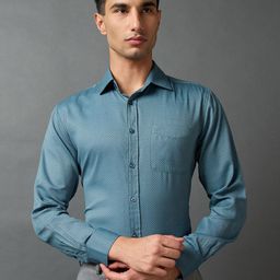 Daniel Hechter Men Micro Ditsy Printed Spread Collar Cotton Formal Shirt-image-62