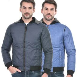 Lawman Pg3 Navy & Blue Regular Fit Reversible Jacket-image-96