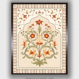 Indian Classic Art Multicolor Canvas Abstract Wall Art-31