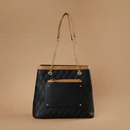 Ginger by Lifestyle Black Textured Tote Handbag-image-13