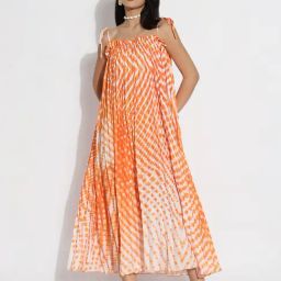 Showoff Orange Cotton Regular Fit Printed Dress-image-43
