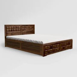 Godrej Interio Tetris Dark Brown Solid Wood Queen Bed-picture-32