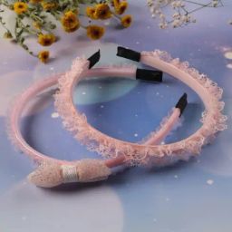 Jewelz Statement Party Wear Pink Net Hair Band Combos for Kids ¿ Pack of 2-11
