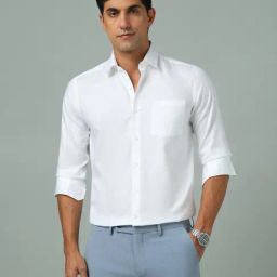 Arrow White Cotton Slim Fit Self Pattern Shirt-picture-11