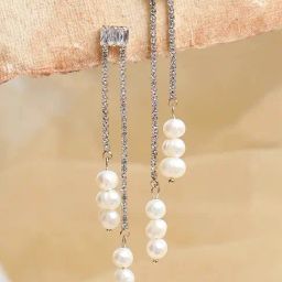 Sohi Gold Plated Party Pearls Dangler Earrings-8