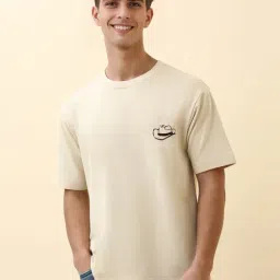 Allen Solly Beige Cotton Loose Fit Printed T-Shirt-picture-48