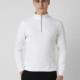 Van Heusen White Regular fit Self Casual Sweatshirt-37