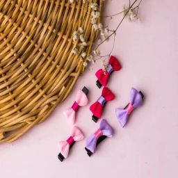 Jewelz Multicolor Vibrant Bow Shape Alligator Clips for Kids ¿ Pack of 6-24