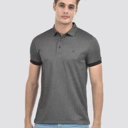 IZOD Grey Slim Fit Self Pattern Polo T-Shirt-picture-32