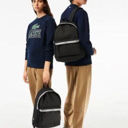 Lacoste Core Black Polyester Solid Backpack-image-23