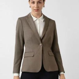 Van Heusen Brown Regular Fit Checks Blazer-43