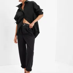 GAP Black Cotton Solid Long Sleeves Shirt-image-46