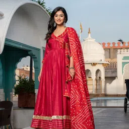 Indi INSIDE Bandhani Printed Gotta Patti Cotton Dupatta-23