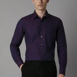 Louis Philippe Purple Cotton Slim Fit Printed Shirt-picture-41