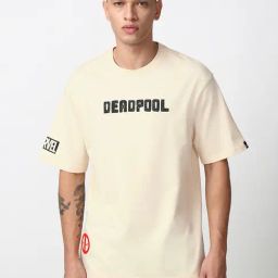 Bewakoof Official Marvel Merchandise Off White Oversized Graphic T-Shirt-image-97