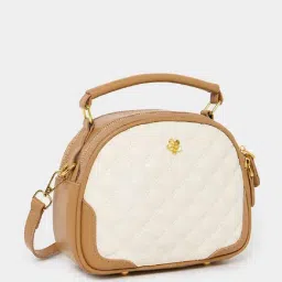 Styli Brown & White Textured Handbag-21