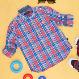 Pantaloons Junior Kids Pink & Blue Cotton Chequered Full Sleeves Shirt-image-39