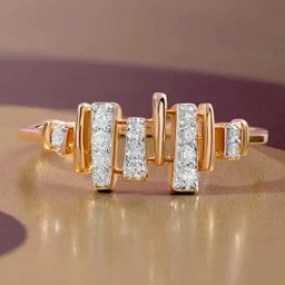 Mia by Tanishq Mia by Tanishq Glitz Groove Gold & Diamond Finger Ring-image-62