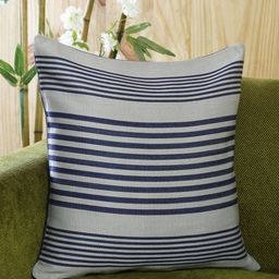 MASPAR Grey & Navy Single Patterned 18" X 18" Square Cushion Cover-12
