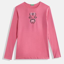 United Colors of Benetton Girls Printed Pure Cotton Longline T-shirt-picture-39