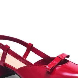 Street Style Store PU Block Mules with Bows image 5