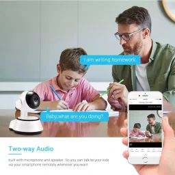 Zysk Wifi Baby Mini Monitor Camera Auto Tracking Two Way Audio Motion Detection Remote Access image 5