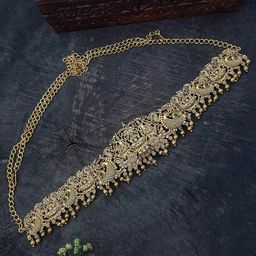 GRIIHAM Artificial Stones Studded Waist Chain Saree Accessories-image-56