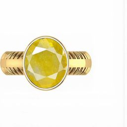 Sidharth Gems 7.25 Ratti Unheated Quality Yellow Sapphire Pukhraj Gemstone Brass Sapphire Gold-52