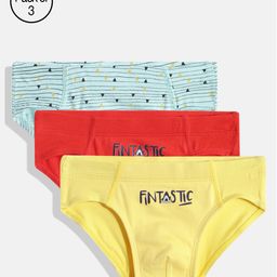Mackly Pack Of 3 Football Printed Briefs - Blue Red & Yellow-image-14