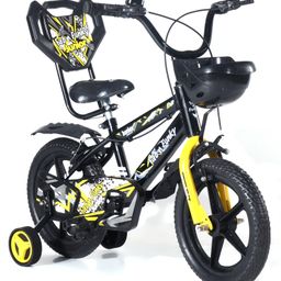 Kids Bicycle With Storage Basket &  Bell - Black-image-12