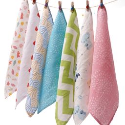 TIDY SLEEP Muslin Face Napkin-Assorted Colours-Pack of 7-13