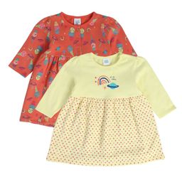 MINI KLUB Cotton Pack Of 2 Full Sleeves Polka Dots & Ice Cream Printed Dresses - Yellow & Red-image-74