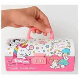 New Pinch Unicorn design pencil case Spacious Interior Suitcase Style Password Lock Case, Multi-Layer, Stationary Organizer Case For Kids- PACK OF 1- COLOR MAY VARY-image-93