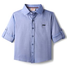 Rikidoos Full Sleeves Textured Shirt - Blue-picture-41