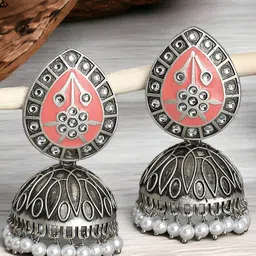OOMPH Dome Shaped Jhumkas Earrings-image-43