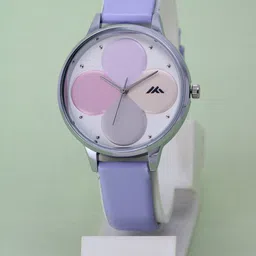 VIRAKTI Women Brass Printed Dial & Leather Wrap Around Straps Analogue Watch G-35-PURPLE-G-image-56
