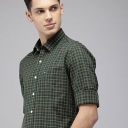 Arrow Sport Manhattan Slim Fit Checked Cutaway Collar Pure Cotton Casual Shirt-picture-44