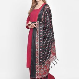 Dupatta Bazaar Black & Red Printed Dupatta image 3