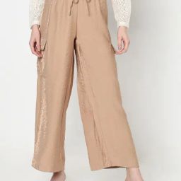 Vero Moda Beige Relaxed Fit High Rise Cargos-20