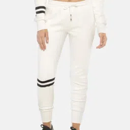 ISU White Cotton Joggers-image-47