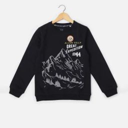Allen Solly Kids Black Graphic Full Sleeves Sweatshirt-picture-40