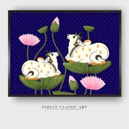 Indian Classic Art Multicolor Canvas Abstract Wall Art-48