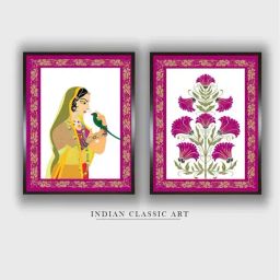 Indian Classic Art Multicolor Canvas Abstract Wall Art-image-44