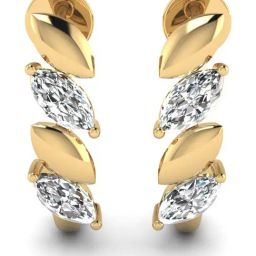 SHINE ETERNAL Lab Grown Diamond 18k (750) Yellow Gold Earrings for Women-picture-29