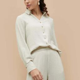 Code by Lifestyle Cream Regular Fit Shirt-image-42