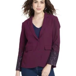 SHAYE Purple Embellished Blazer-picture-30