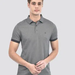 IZOD Grey Slim Fit Self Pattern Polo T-Shirt-picture-31