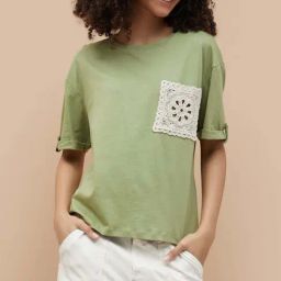Fame Forever By Lifestyle Green Cotton Regular Fit Embroidered T-Shirt-picture-12