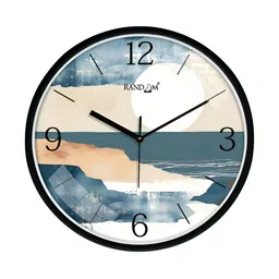 RANDOM Black & Beige Printed Contemporary Wall Clock-image-91